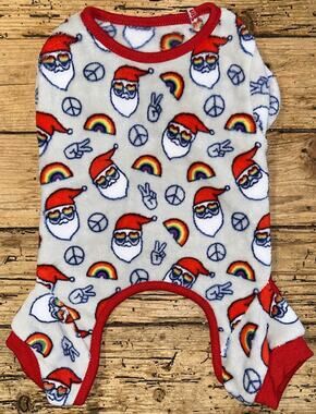 hotel doggy Size S rainbow Santa clause pajamas